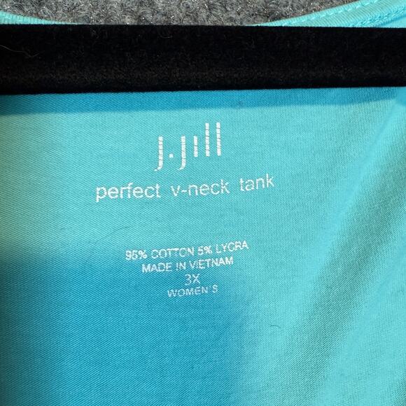 J.Jill Shirt Womens 3X XXL Blue Tank Top Pullover Plus Size Boho Vneck Flaw - Picture 4 of 8